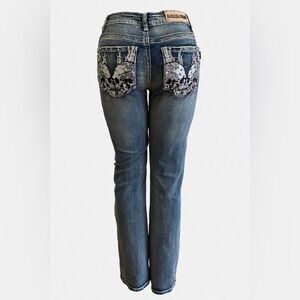 Platinum Plush Head to Head Skull Rhinestone Jeans